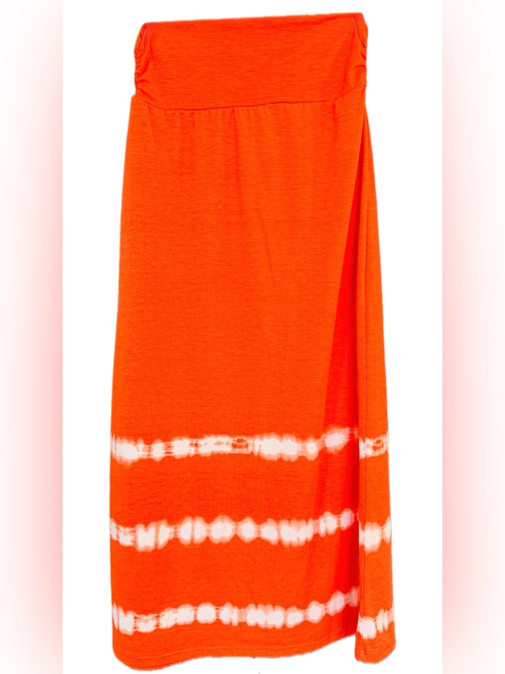 Faded Glory Orange & White Tie-Dye Maxi Skirt Size M